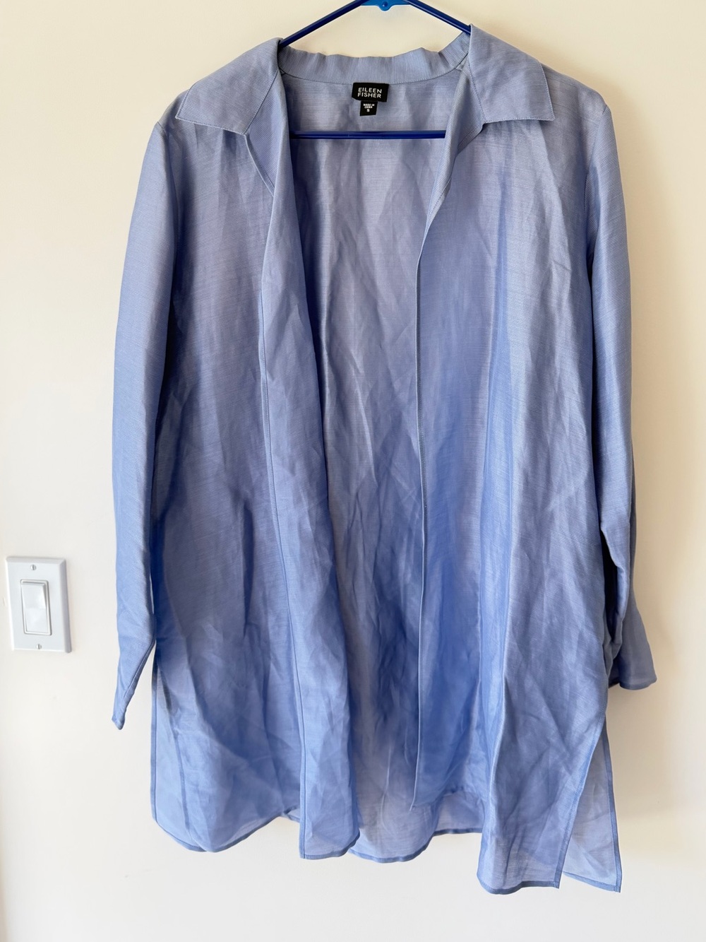 Eileen Fisher baby blue women’s  Open-Front Shirt Jacket